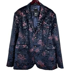 NWT Mage Male Crushed Velvet Floral Blazer Mens 3XL Dark Romance Renaissance
